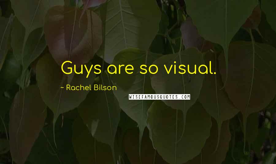 Rachel Bilson Quotes: Guys are so visual.