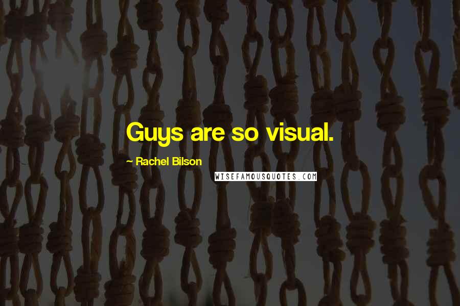 Rachel Bilson Quotes: Guys are so visual.