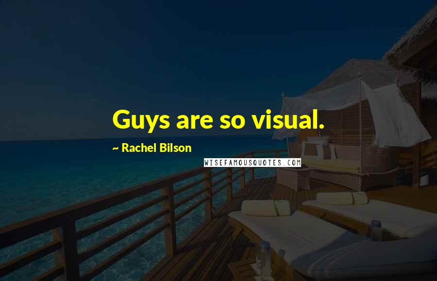 Rachel Bilson Quotes: Guys are so visual.