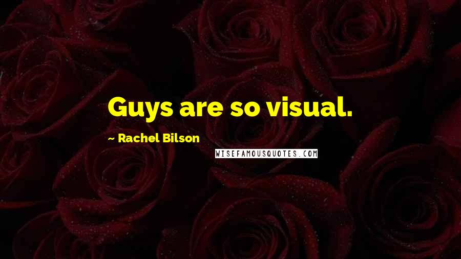 Rachel Bilson Quotes: Guys are so visual.