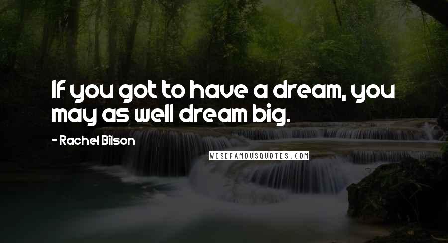 Rachel Bilson Quotes: If you got to have a dream, you may as well dream big.