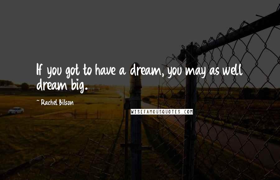 Rachel Bilson Quotes: If you got to have a dream, you may as well dream big.