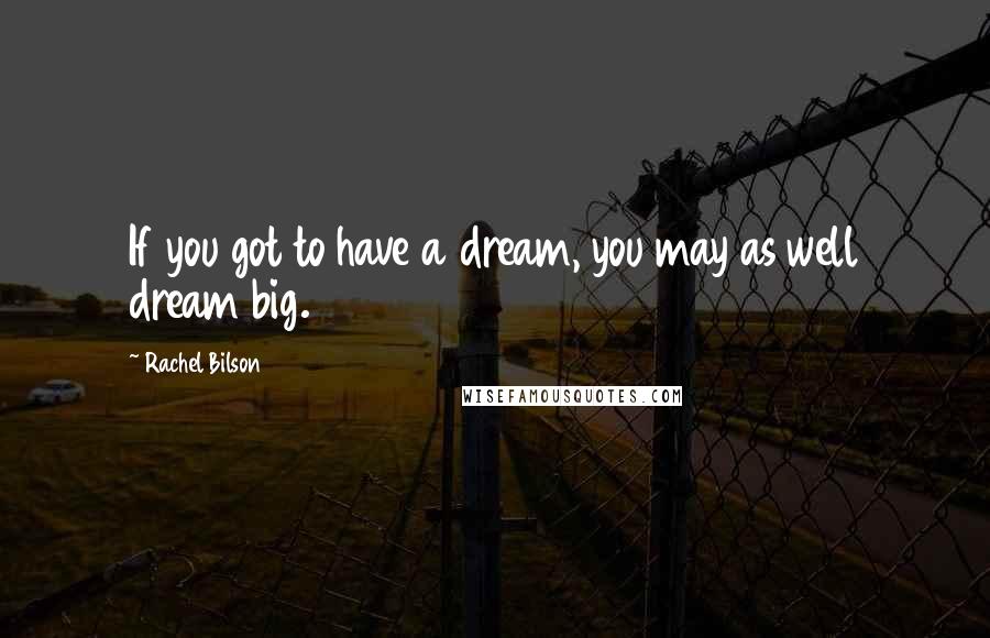 Rachel Bilson Quotes: If you got to have a dream, you may as well dream big.