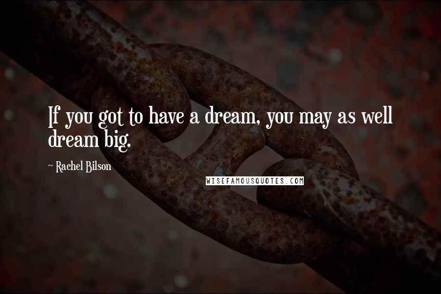 Rachel Bilson Quotes: If you got to have a dream, you may as well dream big.