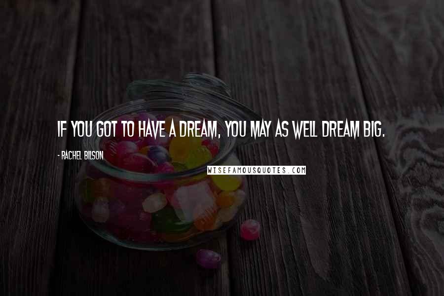 Rachel Bilson Quotes: If you got to have a dream, you may as well dream big.