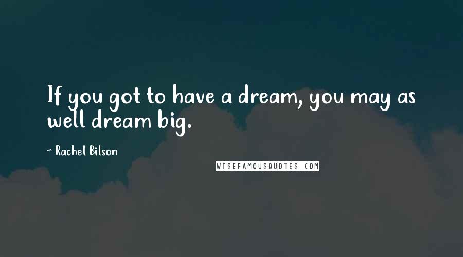 Rachel Bilson Quotes: If you got to have a dream, you may as well dream big.