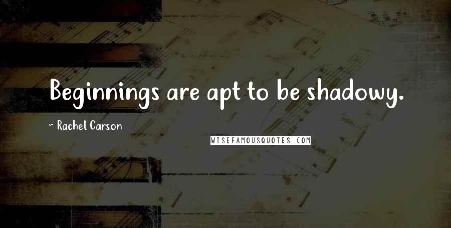 Rachel Carson Quotes: Beginnings are apt to be shadowy.