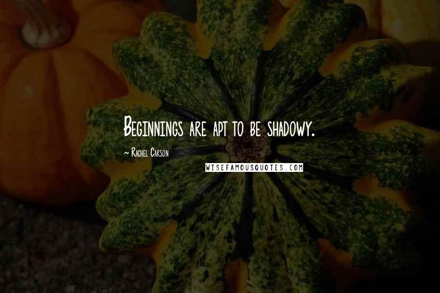 Rachel Carson Quotes: Beginnings are apt to be shadowy.