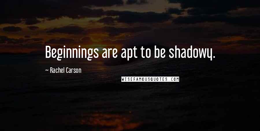 Rachel Carson Quotes: Beginnings are apt to be shadowy.