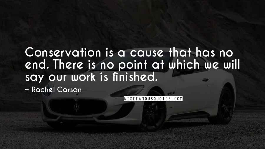Rachel Carson Quotes: Conservation is a cause that has no end. There is no point at which we will say our work is finished.