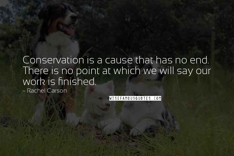Rachel Carson Quotes: Conservation is a cause that has no end. There is no point at which we will say our work is finished.