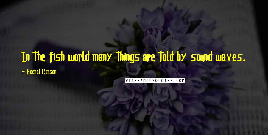 Rachel Carson Quotes: In the fish world many things are told by sound waves.
