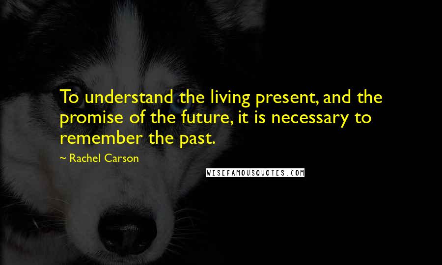 Rachel Carson Quotes: To understand the living present, and the promise of the future, it is necessary to remember the past.