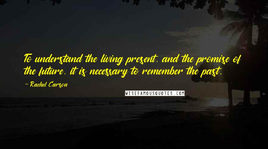 Rachel Carson Quotes: To understand the living present, and the promise of the future, it is necessary to remember the past.