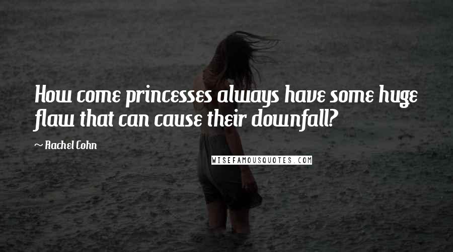 Rachel Cohn Quotes: How come princesses always have some huge flaw that can cause their downfall?