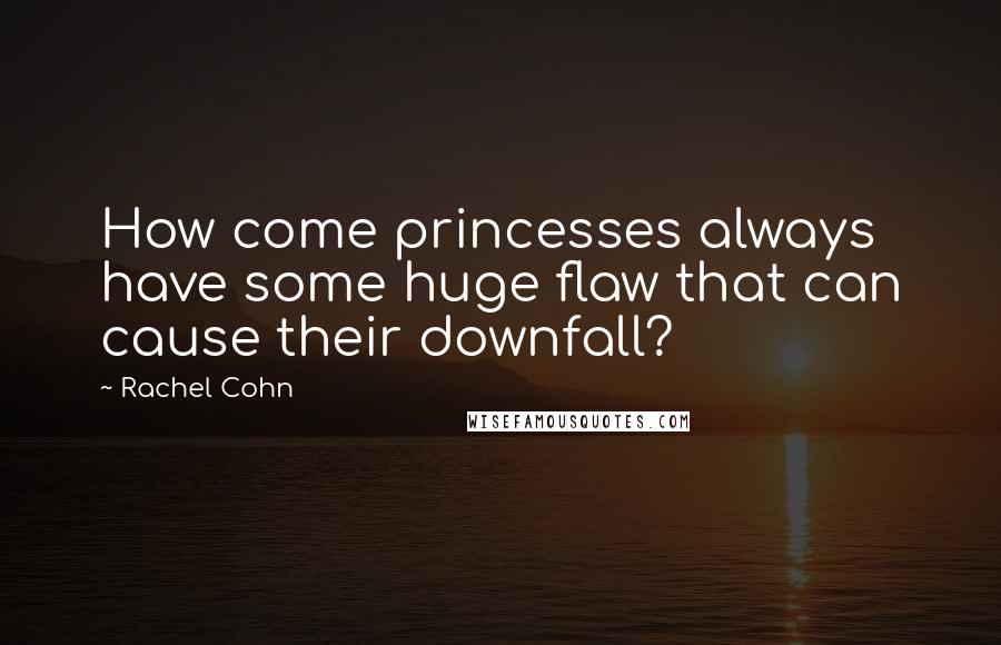 Rachel Cohn Quotes: How come princesses always have some huge flaw that can cause their downfall?