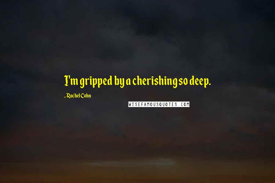 Rachel Cohn Quotes: I'm gripped by a cherishing so deep.