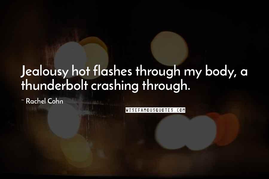 Rachel Cohn Quotes: Jealousy hot flashes through my body, a thunderbolt crashing through.