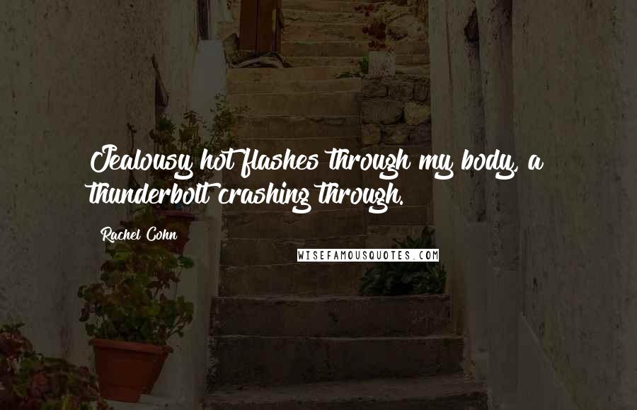 Rachel Cohn Quotes: Jealousy hot flashes through my body, a thunderbolt crashing through.