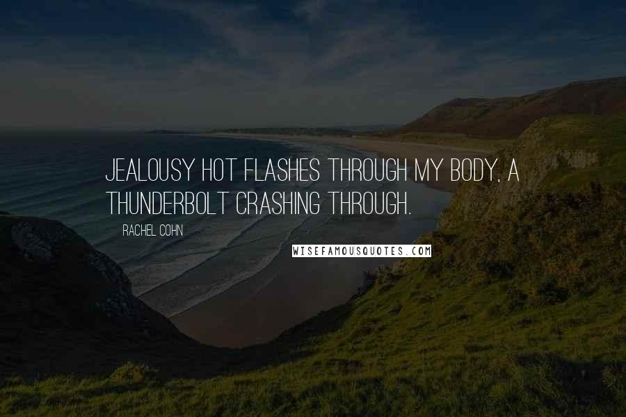 Rachel Cohn Quotes: Jealousy hot flashes through my body, a thunderbolt crashing through.