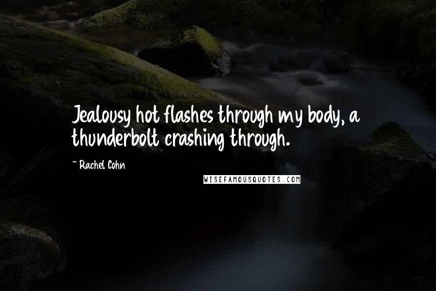 Rachel Cohn Quotes: Jealousy hot flashes through my body, a thunderbolt crashing through.