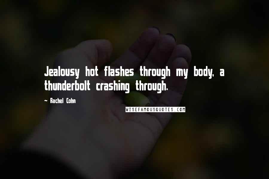 Rachel Cohn Quotes: Jealousy hot flashes through my body, a thunderbolt crashing through.