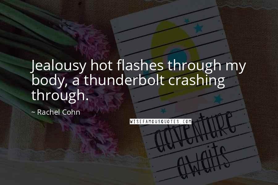 Rachel Cohn Quotes: Jealousy hot flashes through my body, a thunderbolt crashing through.