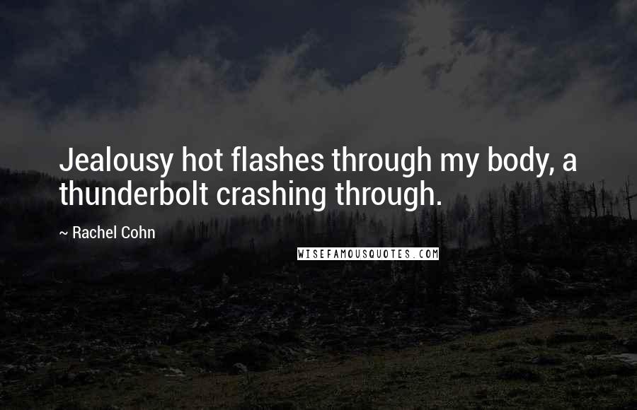Rachel Cohn Quotes: Jealousy hot flashes through my body, a thunderbolt crashing through.