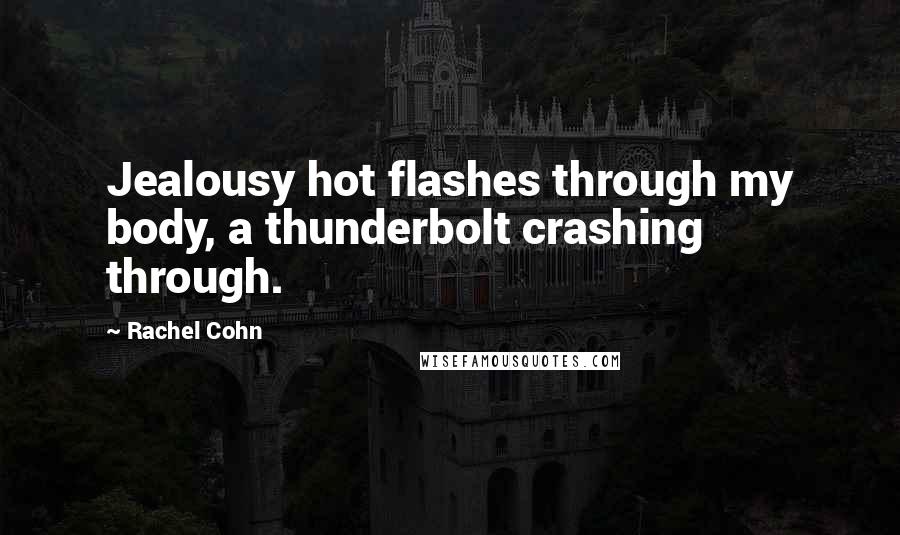 Rachel Cohn Quotes: Jealousy hot flashes through my body, a thunderbolt crashing through.