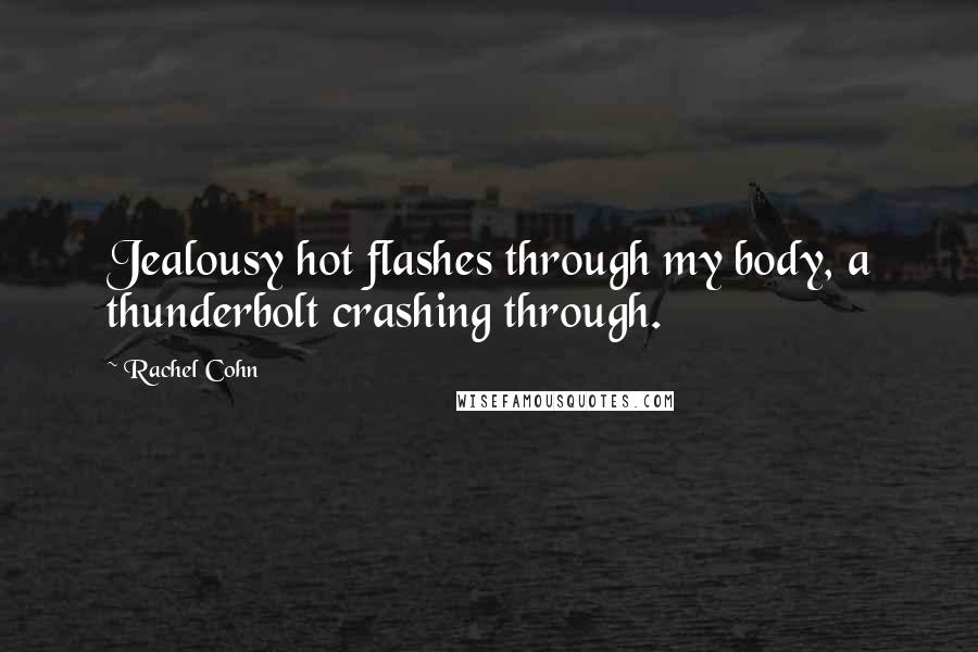 Rachel Cohn Quotes: Jealousy hot flashes through my body, a thunderbolt crashing through.