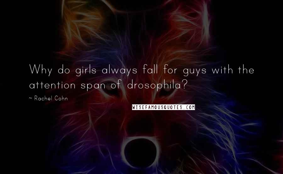Rachel Cohn Quotes: Why do girls always fall for guys with the attention span of drosophila?