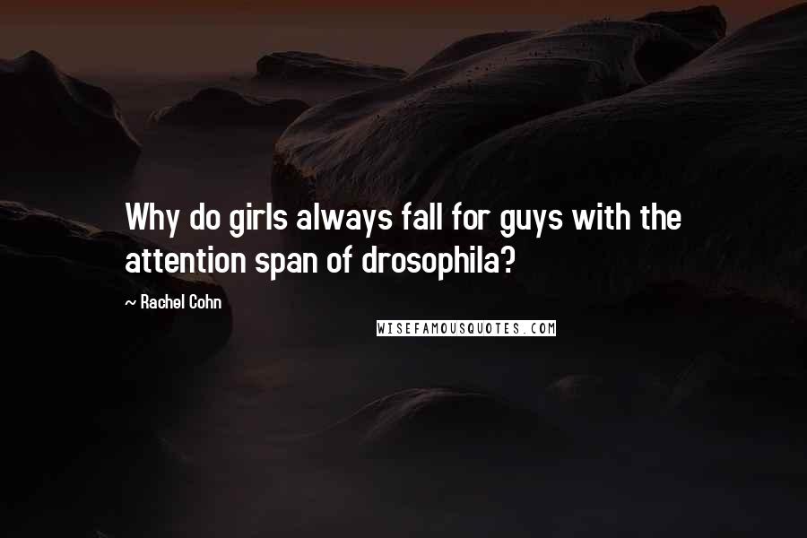 Rachel Cohn Quotes: Why do girls always fall for guys with the attention span of drosophila?