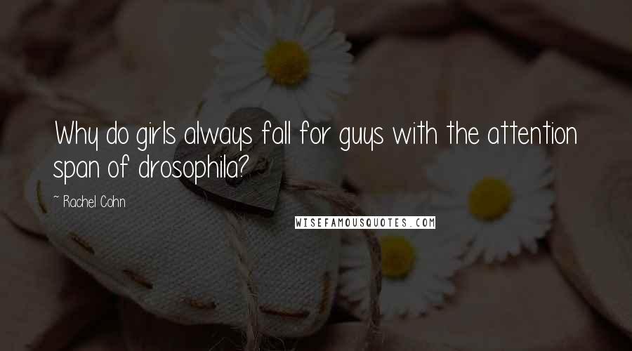 Rachel Cohn Quotes: Why do girls always fall for guys with the attention span of drosophila?
