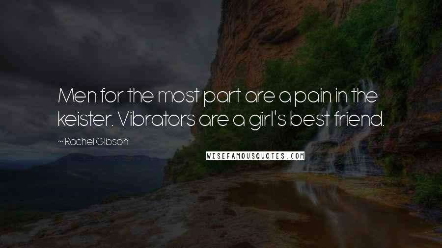 Rachel Gibson Quotes: Men for the most part are a pain in the keister. Vibrators are a girl's best friend.