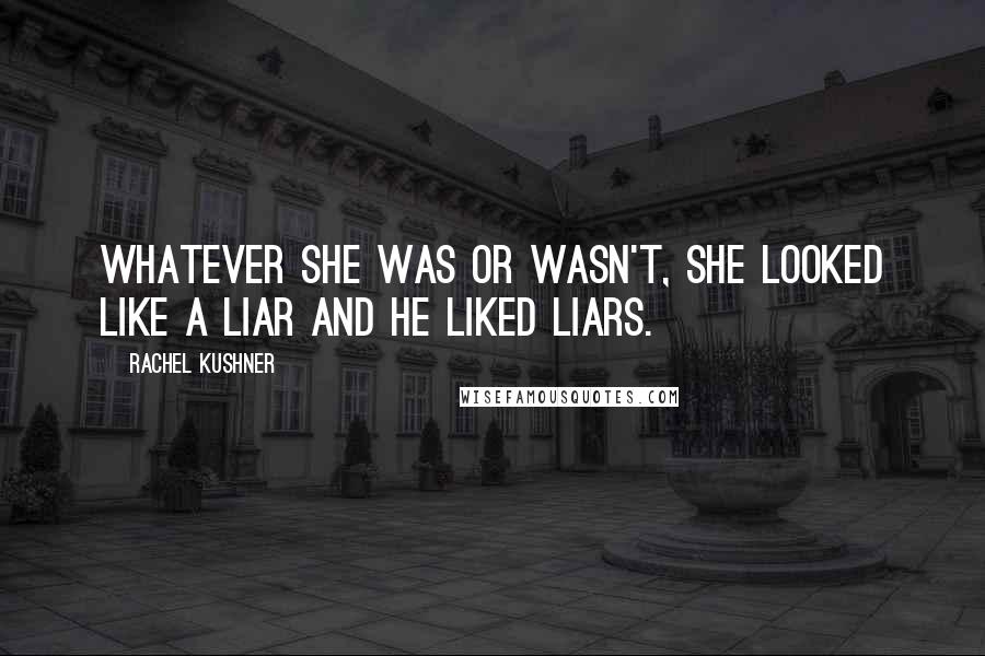 Rachel Kushner Quotes: Whatever she was or wasn't, she looked like a liar and he liked liars.