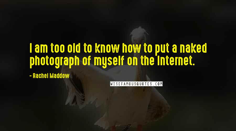 Rachel Maddow Quotes: I am too old to know how to put a naked photograph of myself on the Internet.