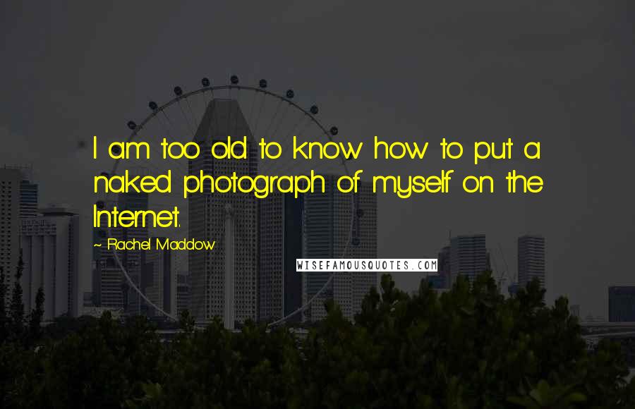 Rachel Maddow Quotes: I am too old to know how to put a naked photograph of myself on the Internet.