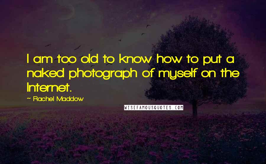 Rachel Maddow Quotes: I am too old to know how to put a naked photograph of myself on the Internet.