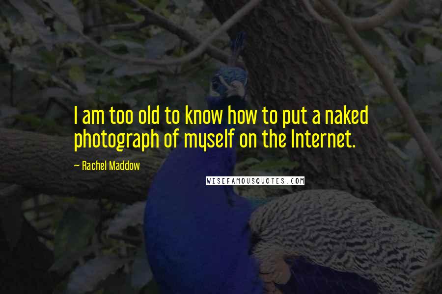 Rachel Maddow Quotes: I am too old to know how to put a naked photograph of myself on the Internet.