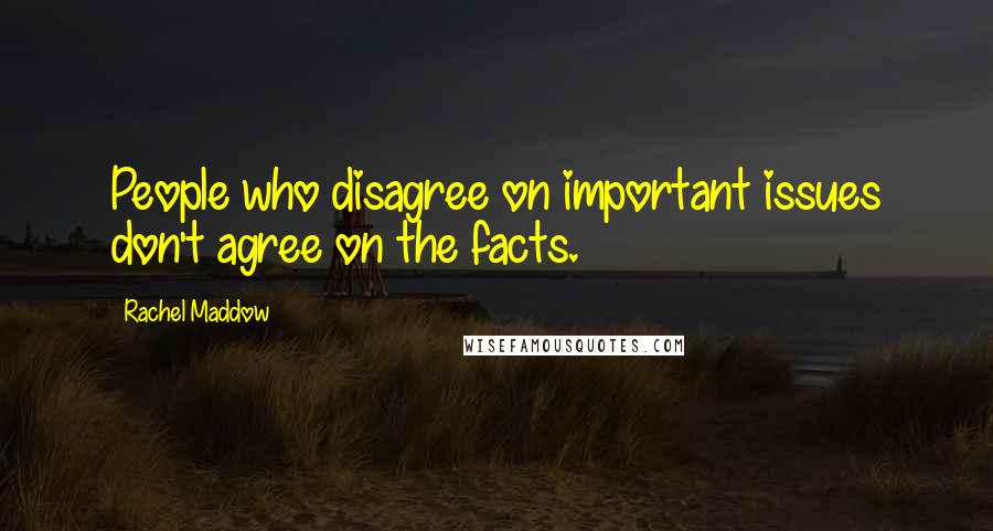Rachel Maddow Quotes: People who disagree on important issues don't agree on the facts.