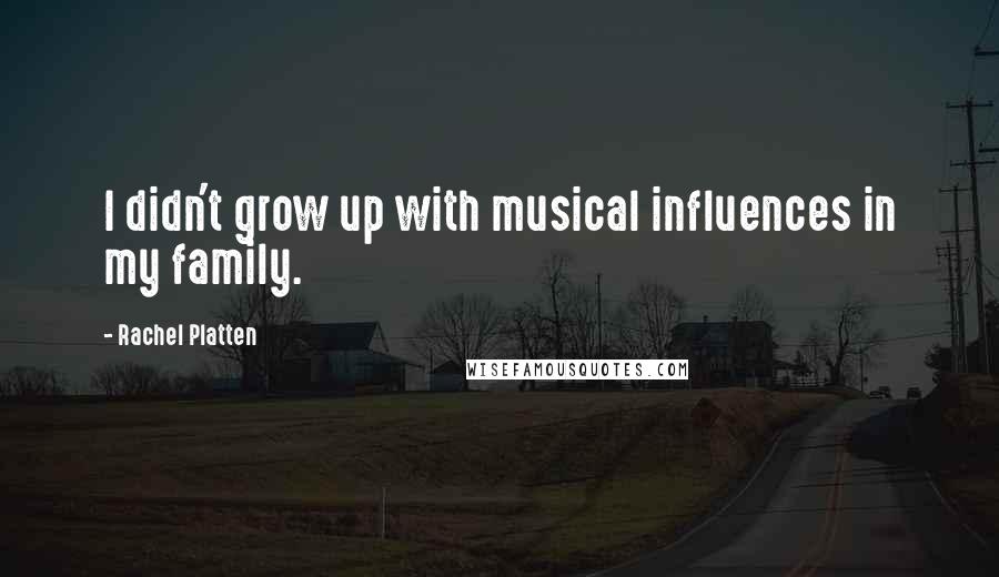 Rachel Platten Quotes: I didn't grow up with musical influences in my family.