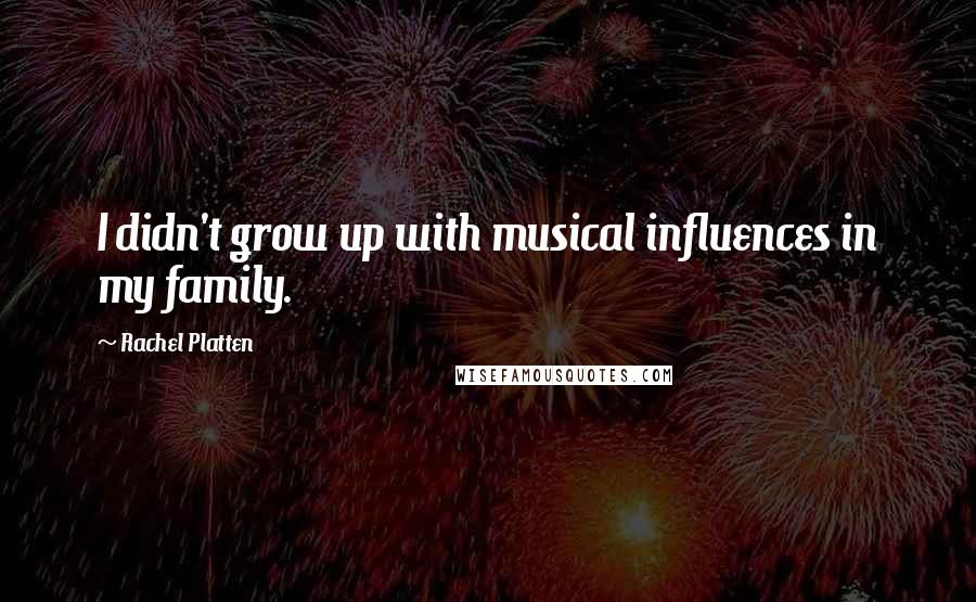 Rachel Platten Quotes: I didn't grow up with musical influences in my family.