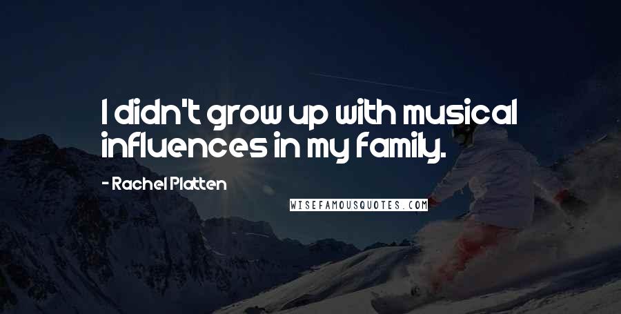 Rachel Platten Quotes: I didn't grow up with musical influences in my family.