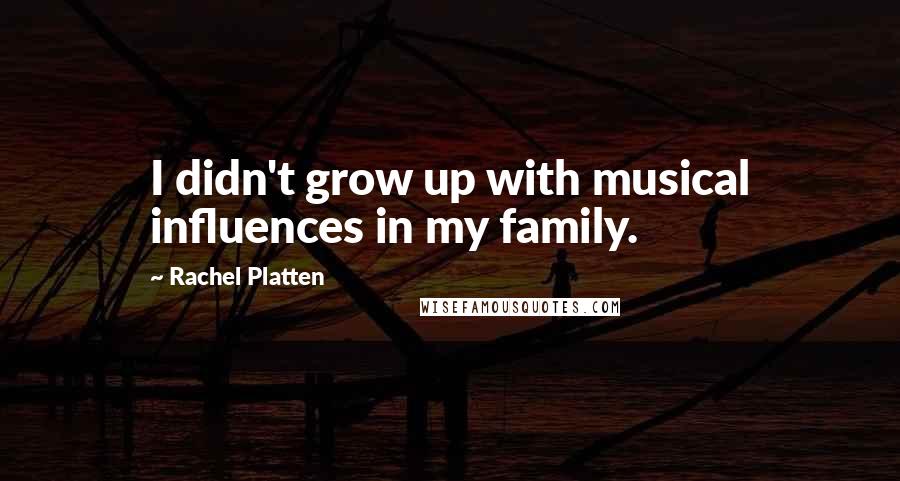 Rachel Platten Quotes: I didn't grow up with musical influences in my family.