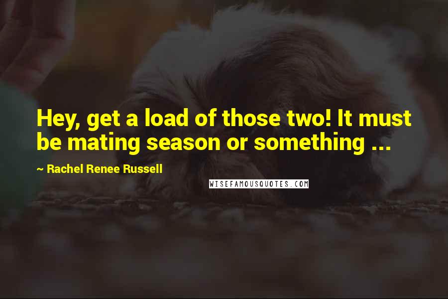 Rachel Renee Russell Quotes: Hey, get a load of those two! It must be mating season or something ...