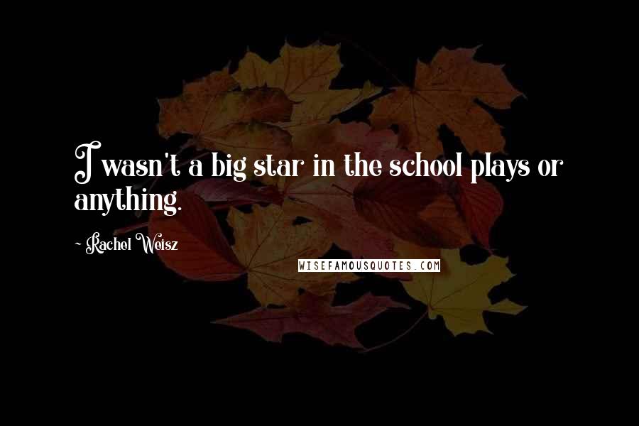 Rachel Weisz Quotes: I wasn't a big star in the school plays or anything.