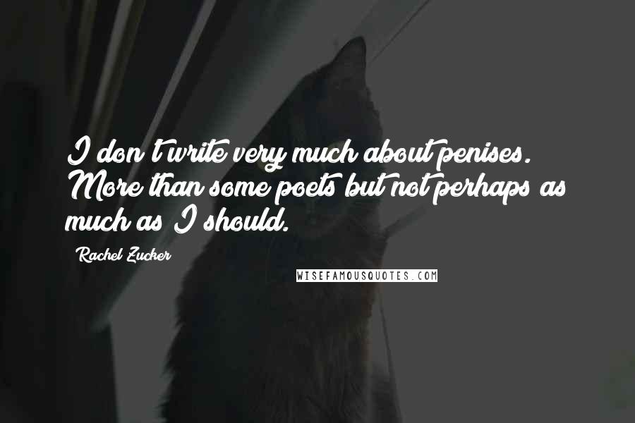 Rachel Zucker Quotes: I don't write very much about penises. More than some poets but not perhaps as much as I should.