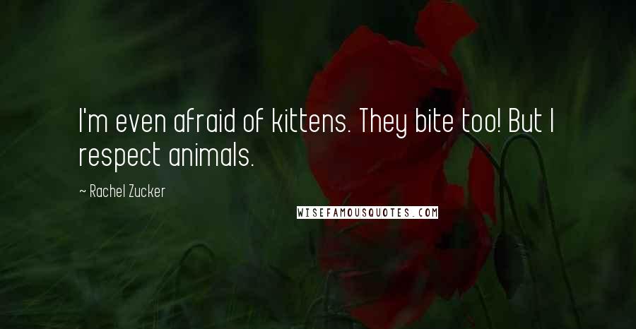 Rachel Zucker Quotes: I'm even afraid of kittens. They bite too! But I respect animals.