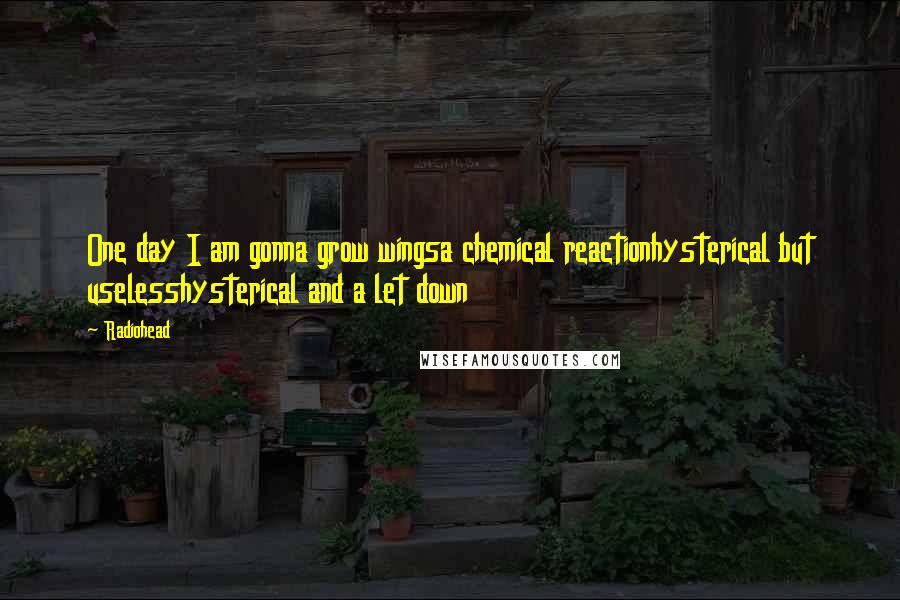 Radiohead Quotes: One day I am gonna grow wingsa chemical reactionhysterical but uselesshysterical and a let down