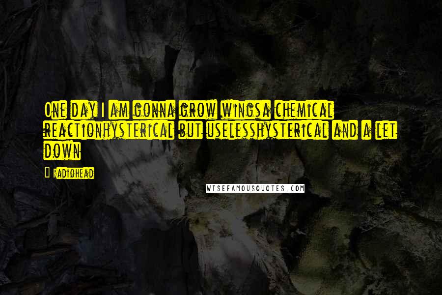 Radiohead Quotes: One day I am gonna grow wingsa chemical reactionhysterical but uselesshysterical and a let down